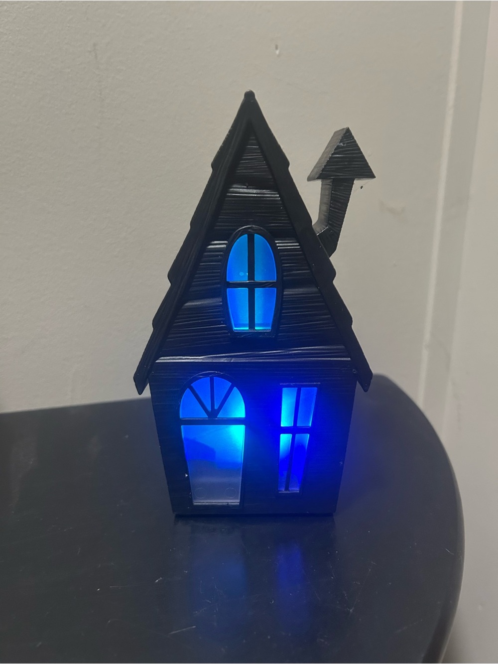Black Mini Haunted House LED Night Light - Blue Glow